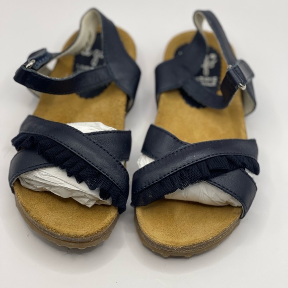 IL GUFO Leather Strap Open Toe Sandals in Navy Blue - Picture 8 of 9